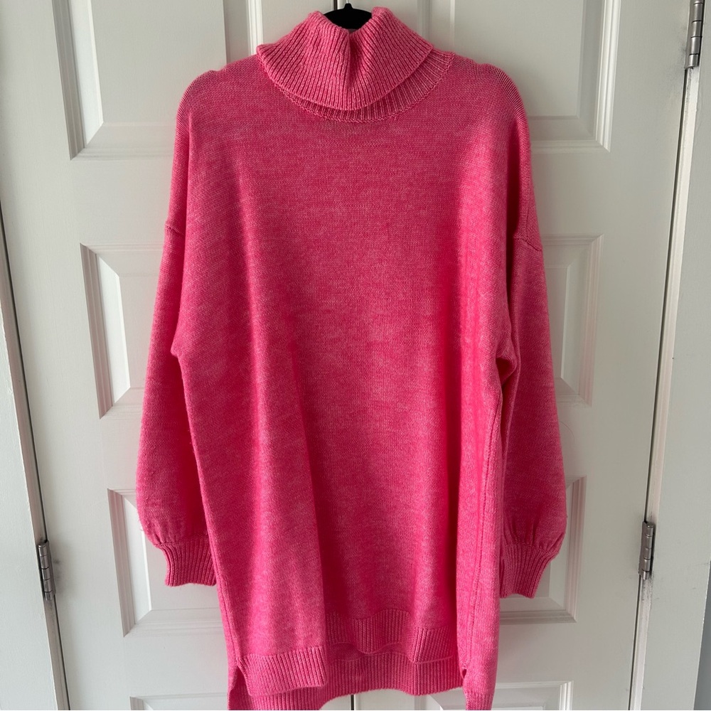 SMYM Chester Sweater Dress in Hot Pink Knit